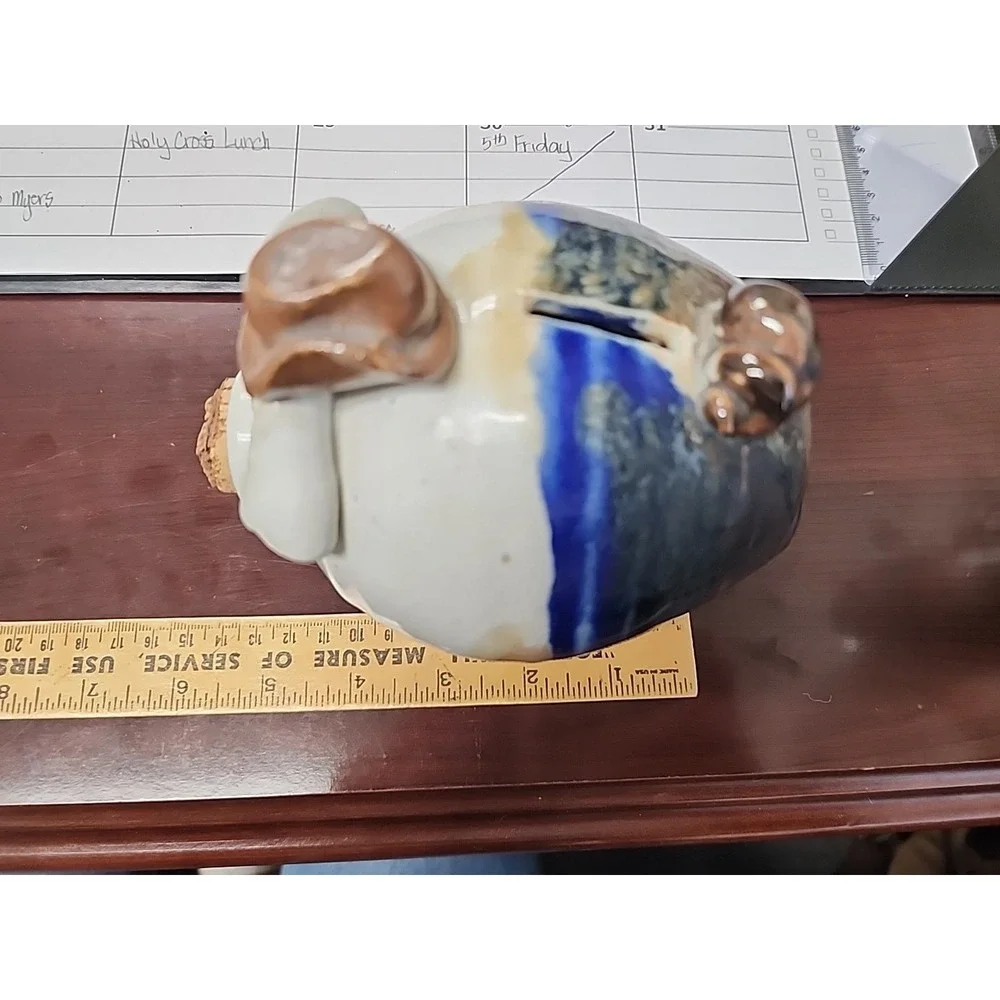 WHIMSICAL PIGGY‎ BANK WITH WESTERN HAT MULTICOLORED EXELCENT CONDITION